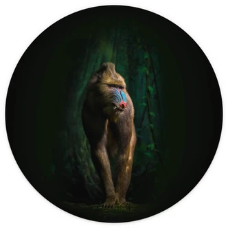 Fototapete Yunta - Im Dschungel - Rund - Selbstklebend/Vlies 