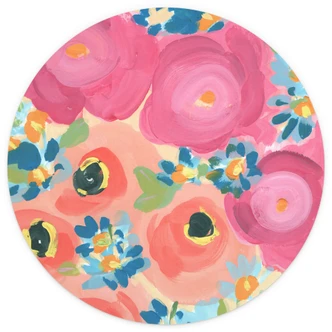 Behangcirkel Zwara - Bright Flowers - vliesbehang/zelfklevend vliesbehang 