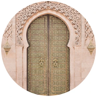 Round wall mural Sisi & Seb - Moroccan Door - non self-adhesive/self-adhesive wallpapers 
