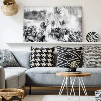 Glasbild Tagliarino - Ziegenherde in Afrika 