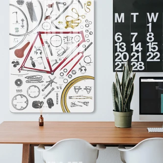 Tableau en verre Sparshott - Les composantes d'une bicyclette 