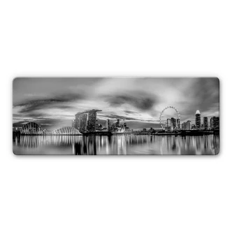 Xie - Lights in Singapore Glass art - Panorama 