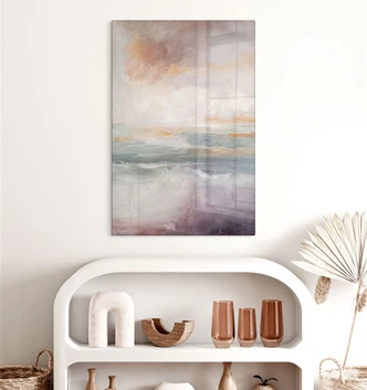 Tableau sur verre Vagues abstraites dans la lumière du crépuscule - Alpenglow Workshop 