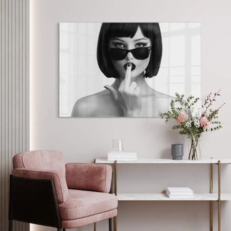 Tableau sur verre Drake - Provocation stylée 