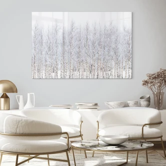 Tableau en verre Forêt de bouleaux en hiver - EMELIEmaria 