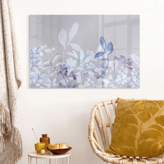 Stampa su vetro Piante acquerello blu - Haase 