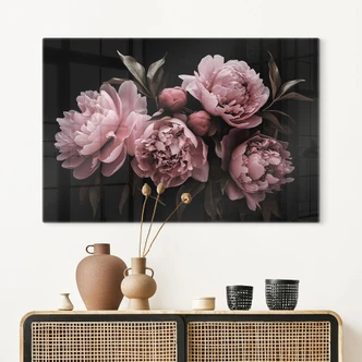 Glasbild Pfingstrose rosé - Haase 