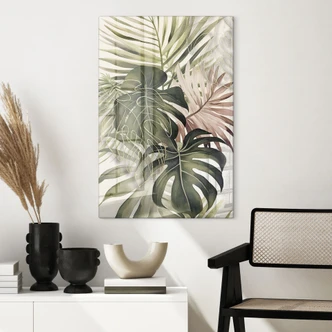 Glasbild Tropische Blätter Boho - Haase 