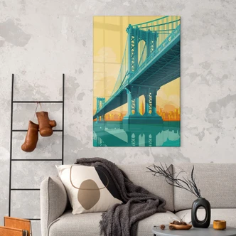 Glasbild Stadtblick durch die Manhattan Bridge - Heemskerk 
