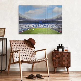 Glasbild Hertha BSC - Hertha Choreo in der Ostkurve 