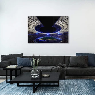 Glasbild Hertha BSC Olympiastadion bei Nacht 