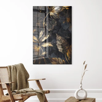 Tableau en verre Plantes dans la nuit - Jaszke 