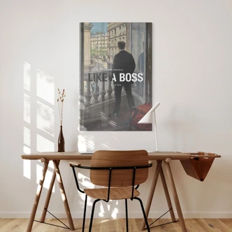 Glaskunst Like a Boss - Inspireret af Caillebotte - Ung mand ved vinduet 