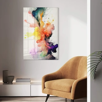 Glasschilderij Mauro - Kleurenexplosie 