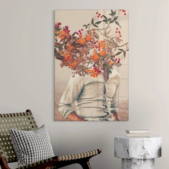 Tableau sur verre Moth - Flower Man 