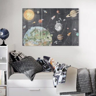 Zonnestelsel met planeten en aarde - Mevrouw Glasschilderijen Zonnestelsel met planeten en aarde - Mevrouw Glasschilderijen