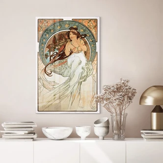 Glasschilderijen Mucha - De Muziek 
