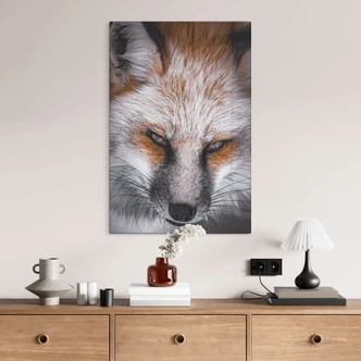 Tableau en verre Portrait d'animal Renard rouge - Nagi 