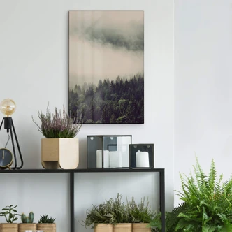 Glasschilderij Nevel in het Bos 02 