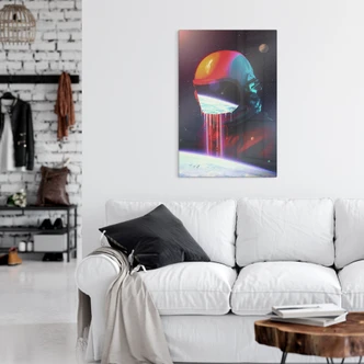 Glasschilderij Astronaut met uitzicht op de aarde - Nicebleed 