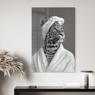 Glasbild Royale Spa-Auszeit mit Leopard - Rahner 