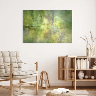 Glasbild Farbenspiel aus Goldgrün - Schmucker 