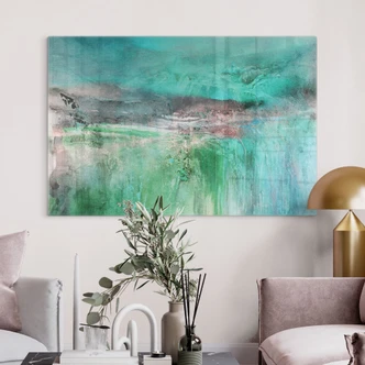 Tableau en verre Paysage vert fantaisie - Schmucker 