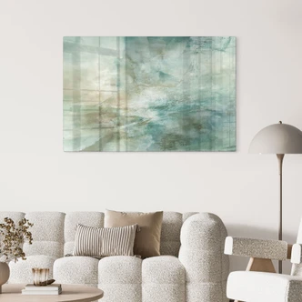 Glasbild Salbeigrünes Nebellicht - Schmucker 