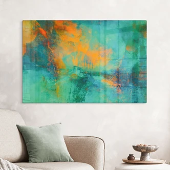 Tableau en verre Aurores boréales turquoises - Schmucker 