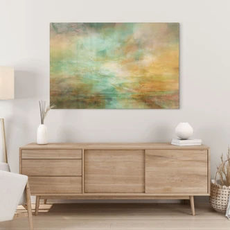 Tableau en verre Lumière turquoise et dorée sur la mer - Schmucker 