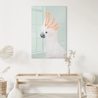 Tableau sur verre Portrait d'animal Cacatoès rose - Sisi & Seb 