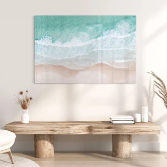 Tableau en verre Douces vagues sur la plage - Sisi & Seb 