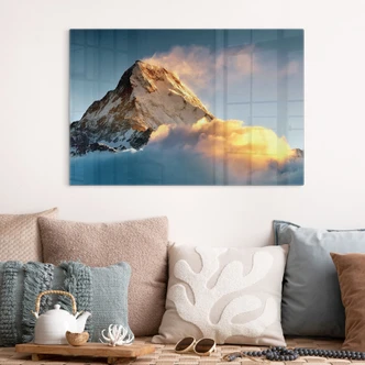 Glasschilderij Zonsopgang boven de abstracte woestijn - Playell 