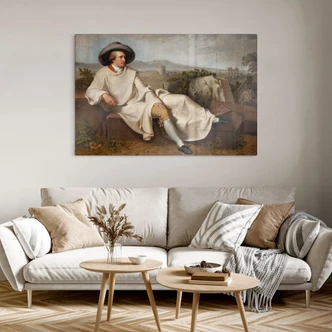 Tableau en verre Tischbein - Goethe dans la Campagne romaine 