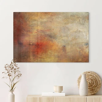 Glasbild Turner - Sonnenuntergang über einem See 