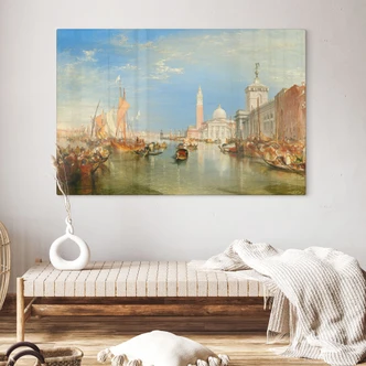 Glasbild Turner - Venedig, Dogana und S. Giorgio Maggiore 
