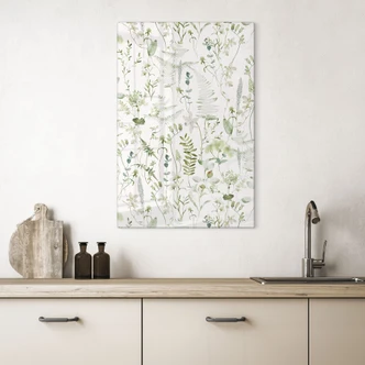 Tableau sur verre Herbes et fleurs sauvages - UN Designs 