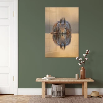 Glasschilderijen Eekhoorn bij het water - van Duijn Glasschilderijen Eekhoorn bij het water - van Duijn