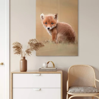Glasbild van Duijn - Baby Fuchs 
