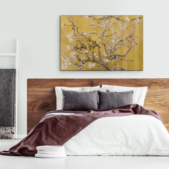 Tableau sur verre van Gogh - Amandier en fleurs jaune 