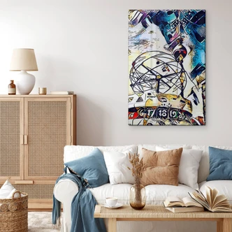 Glasbild Zamart - Kandinsky trifft Berlin Alexanderplatz 