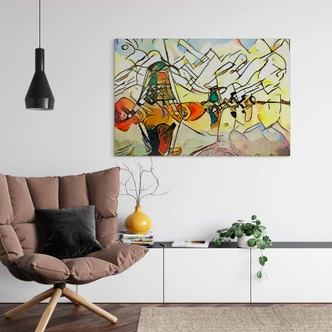 Tableau sur verre Zamart - Kandinsky rencontre les moulins des Pays-Bas 