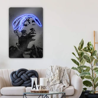 Glasschilderij Mielu - 2Pac 