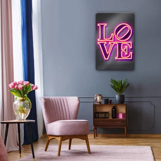 Glasschilderij Mielu - Love 