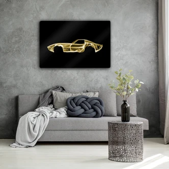 Glasschilderij Mielu - Yellow Car 