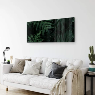 Tableau sur verre Jungle vert foncé  - Panorama 