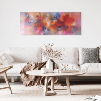 Glasbild Abstrakte Farbexplosion - Fedrau - Panorama 