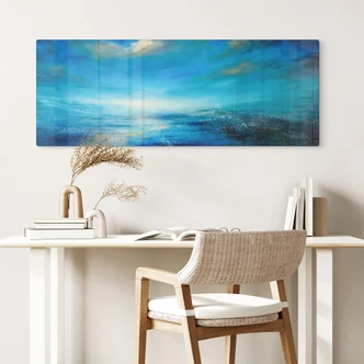 Tableau en verre L'infini en bleu - Schmucker - Panorama 