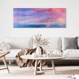 Tableau en verre Ciel du soir lumineux sur la mer - Schmucker - Panorama 