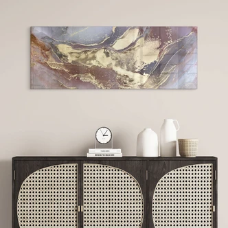 Tableau en verre Structures nobles en or et violet - Shelest - Panorama 